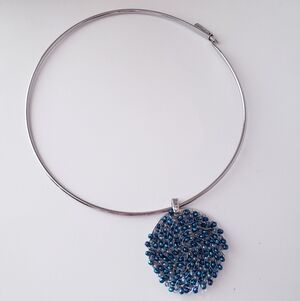 Vintage Kenneth Cole Blue Silver Necklace